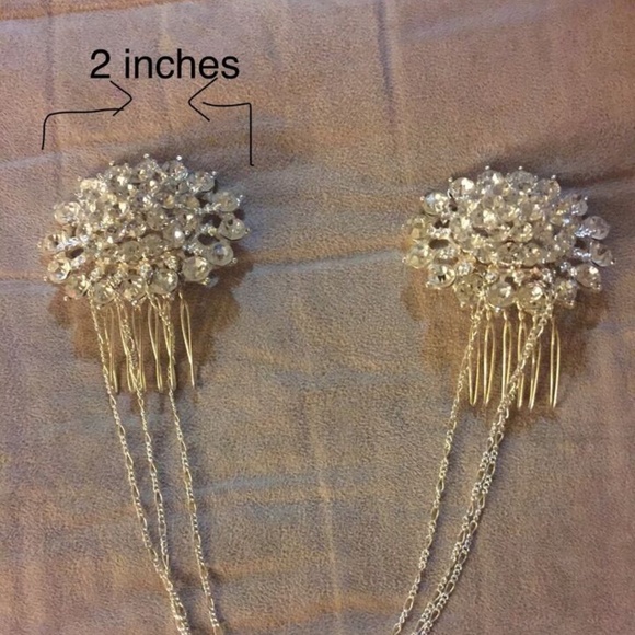 Designer Hair Pin Comb Crystal Rhinestone floral wedding bridal prom Cosplay